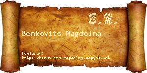 Benkovits Magdolna névjegykártya