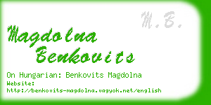 magdolna benkovits business card